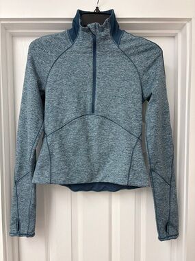 lululemon athletica Heathered Teal Blue Half-Zip Pullover